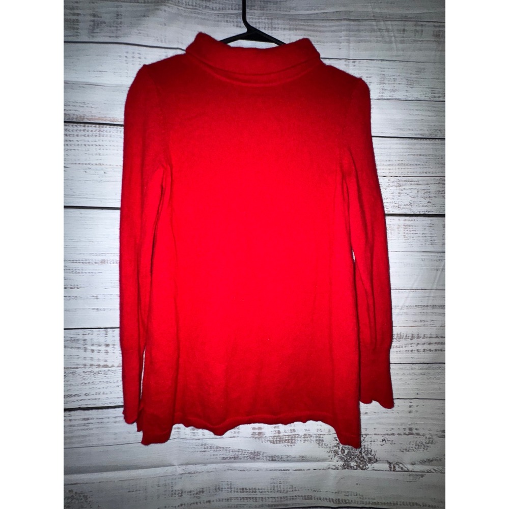 Talbots Petites Red Pure Cashmere Turtleneck Sweater Size MP Mock Neck Knit